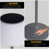 LED "Emmi" pour l'extérieur et à l'intérieur, lampe de table en métal et en plastique, avec des LED fermement construites, lampe à table à LED pour le balcon, la terrasse, le jardin, le salon, le jardin d'hiver, environ.