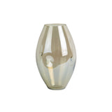 Vase Lustre Bio en verre vert avec finition brillante, vue de face