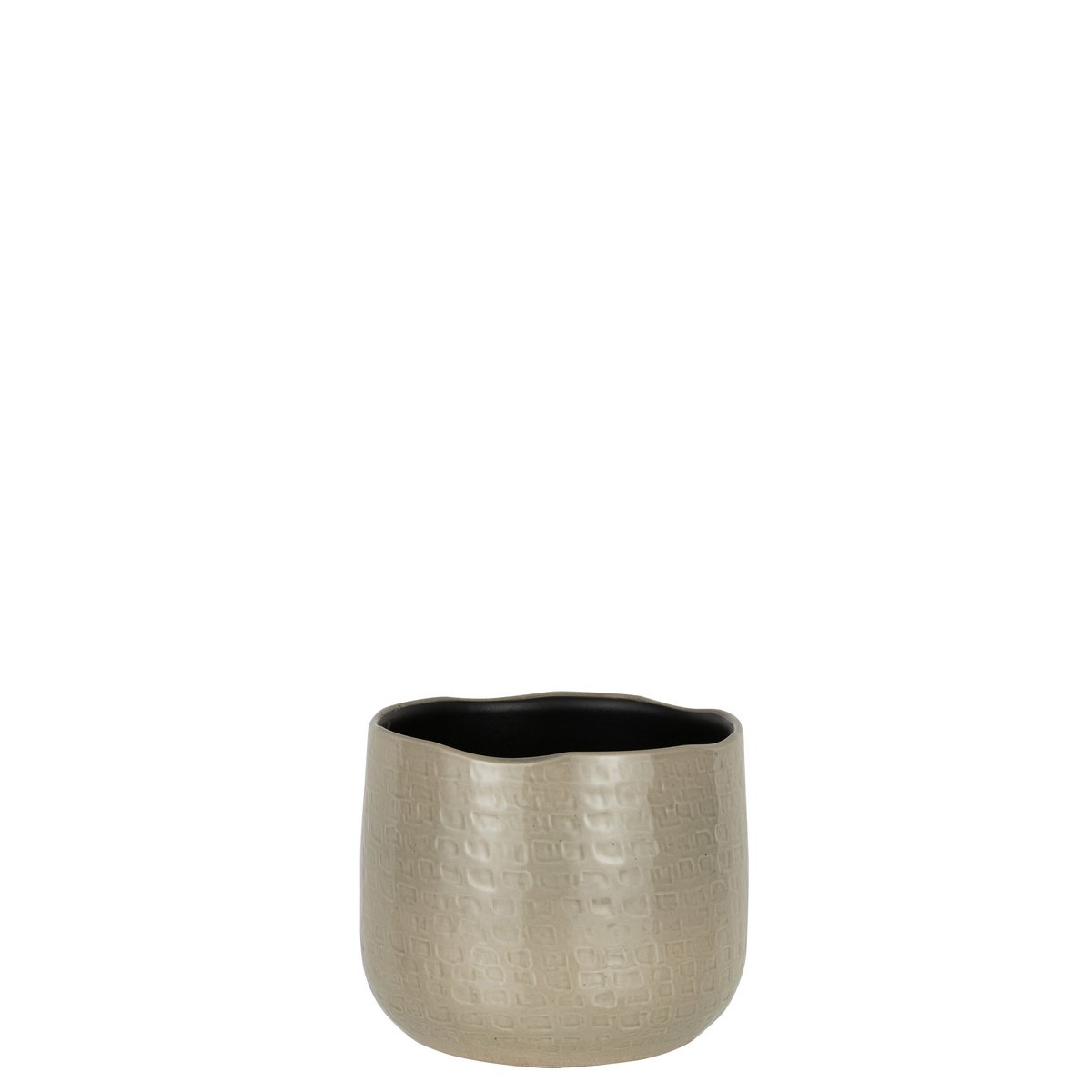 Pot de fleurs J-Line en céramique gris clair, design moderne, diamètre 22 cm
