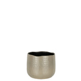 Pot de fleurs J-Line en céramique gris clair, design moderne, diamètre 22 cm