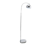 Lampe debout "style", lampadaire classique rétro avec un arc fait de métal de couleur chromée avec une prise E27, 146 cm de haut, idéal pour la salle à manger, le salon et le bureau.