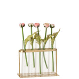 Vase J-Line en métal doré, détail des tubes en verre