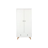 Armoire scandinave pour enfant en bois et blanc vue de face