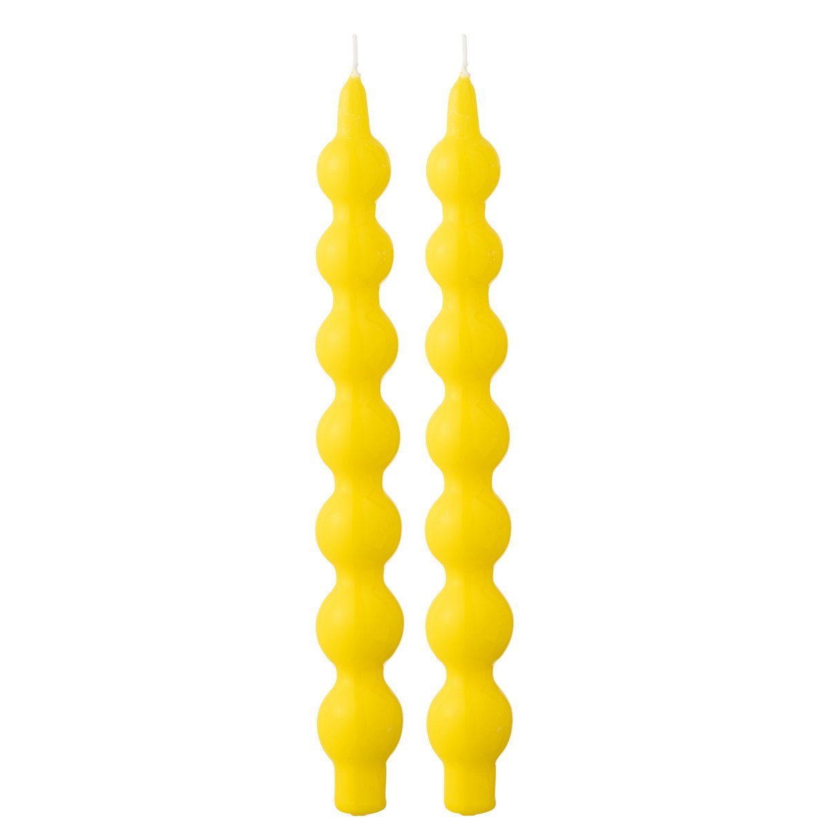 Bougies J-Line jaune fluo, ambiance chaleureuse et élégante