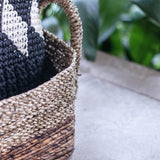 Panier de rangement | Panier décoratif KAPAUKU en fibre de bananier et jonc de mer (2 tailles)