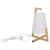 Lampe de table en bambou avec écran en plastique "Shoji", avec cadre en bambou, nature et blanc, environ 32 cm de haut, E14, pour le salon, la salle à manger et le bureau
