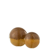 Presse-papier J-Line Layers en verre marron et ocre sur fond blanc