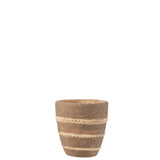 Pot de fleurs tressé en ciment marron de J-Line, diamètre 18 cm, style bohème