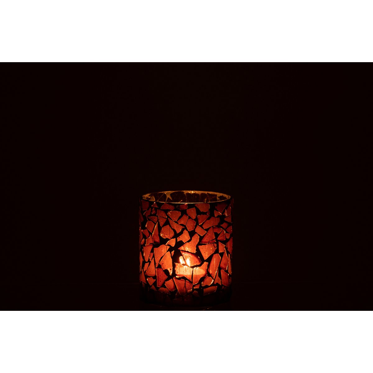 Lanterne J-Line Mosaic en verre marron, vue latérale