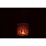 Lanterne J-Line Mosaic en verre marron, vue latérale