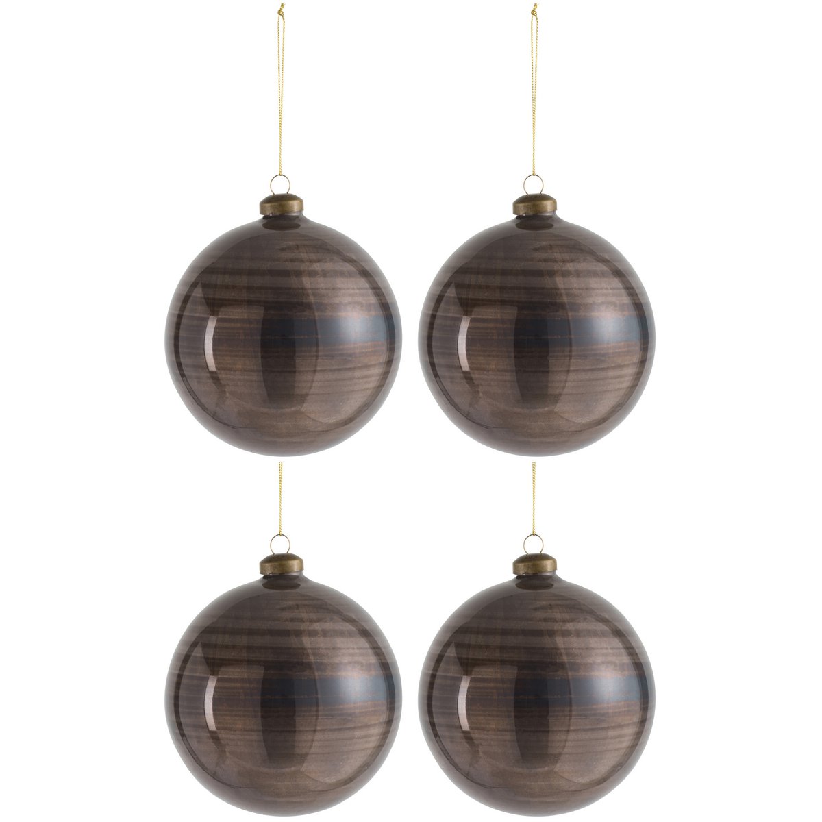 Boule de Noël J-Line en verre marron, vue de face