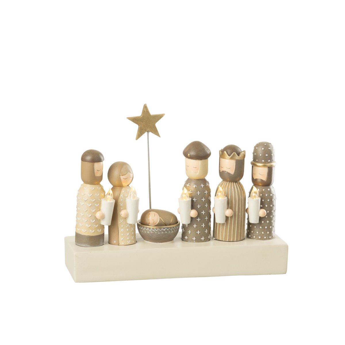 Bougies Crèche J-Line avec lumières LED - vue avant
