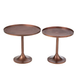 Table d'appoint J-Line - Vue de côté avec finition brons