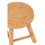Tabouret rond J-Line dans un salon boho chic, ambiance chaleureuse