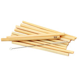 Les Pailles en Bambou - Lot de 10 Avec Brosse de Nettoyage