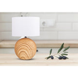 Lampe de table en céramique "Woody" - lampe de table en céramique avec des lames de texte dans la nature, E14, lampe de table pour le salon ou le bureau