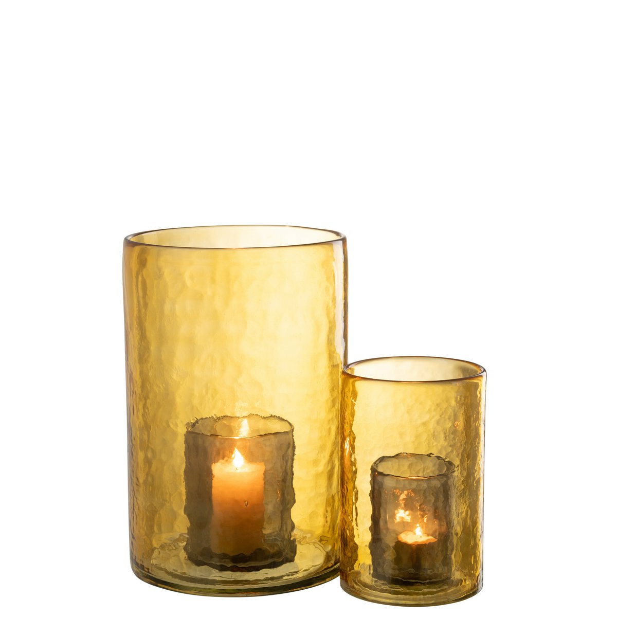Lanterne J-Line en verre jaune - ambiance cosy