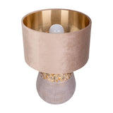 Lampe de table en céramique "Bronco", lampe de table, en céramique, beige / gris / or, avec socket E14, pour salle à manger, salon, couloir ou bureau, 39 cm de haut