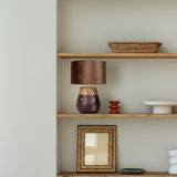 Lampe de table en céramique "Bronco", lampe de table, en céramique, beige / gris, avec socket e14, pour salle à manger, salon, couloir ou bureau, 39 cm de haut