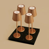 Lot de 4 lampes de table rechargeables avec station de recharge Maya cuivre