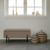 Banc Watford avec compartiment de rangement ouvert, en tissu bouclé