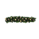 Décoration extérieure de vrille de Noël à LED "Noel" en métal et en plastique en vert et en or, avec des LED fermement intégrées