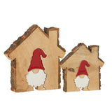 Détail du Père Noël en bois, ambiance festive et chaleureuse