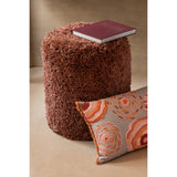 Pouf Cylindre Fluffy Cuivre de J-Line - En situation dans un salon