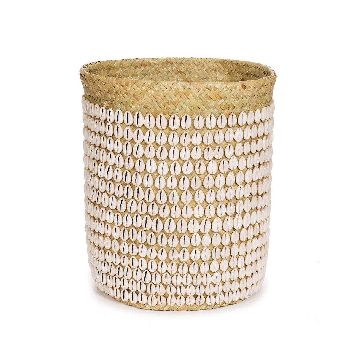 Panier Pandan 231 en pandan avec coquillages, vue de face