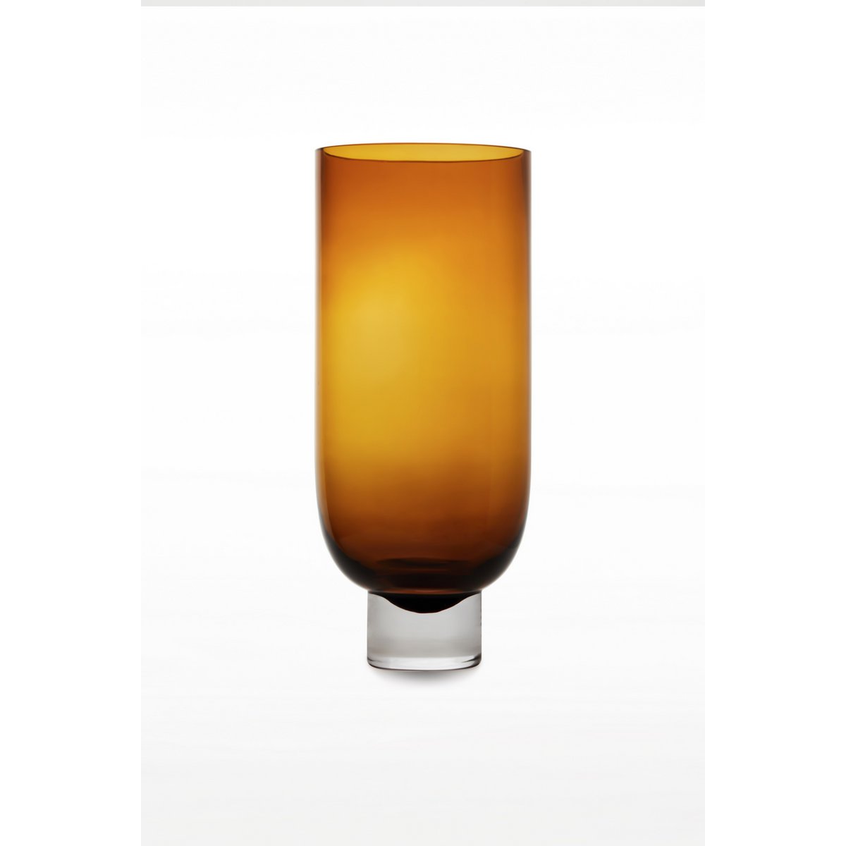 Vase en verre de luxe moderne de 9 mm d'épaisseur, design sobre, très grand, orange foncé chaud, OMAHA36AM