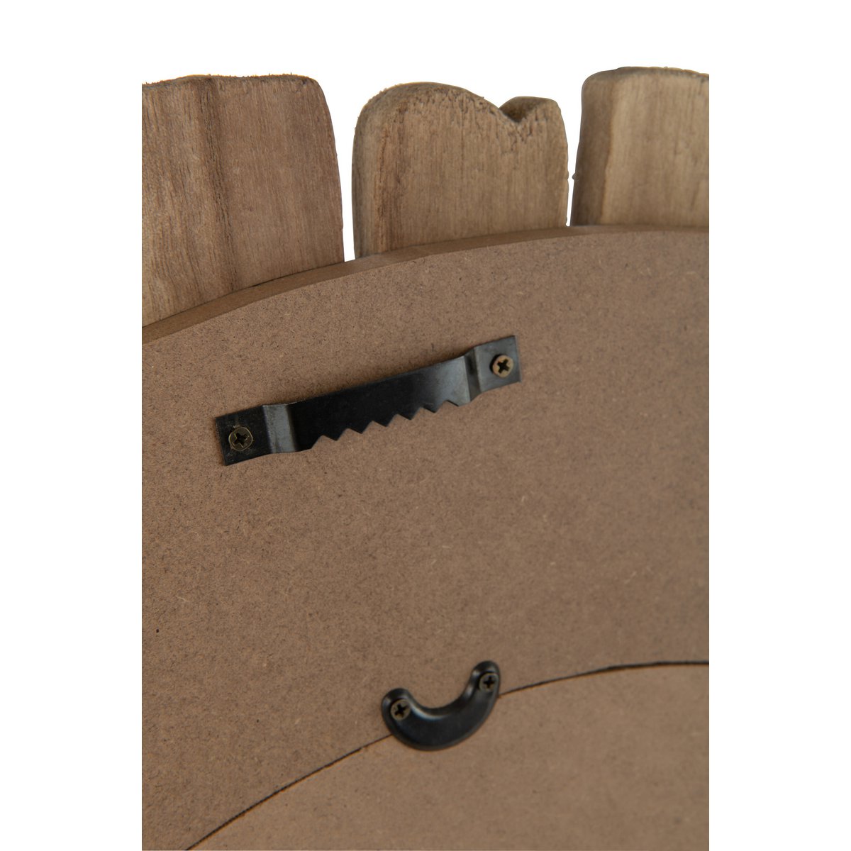 Détail du miroir J-Line Vacay, finition en bois naturel