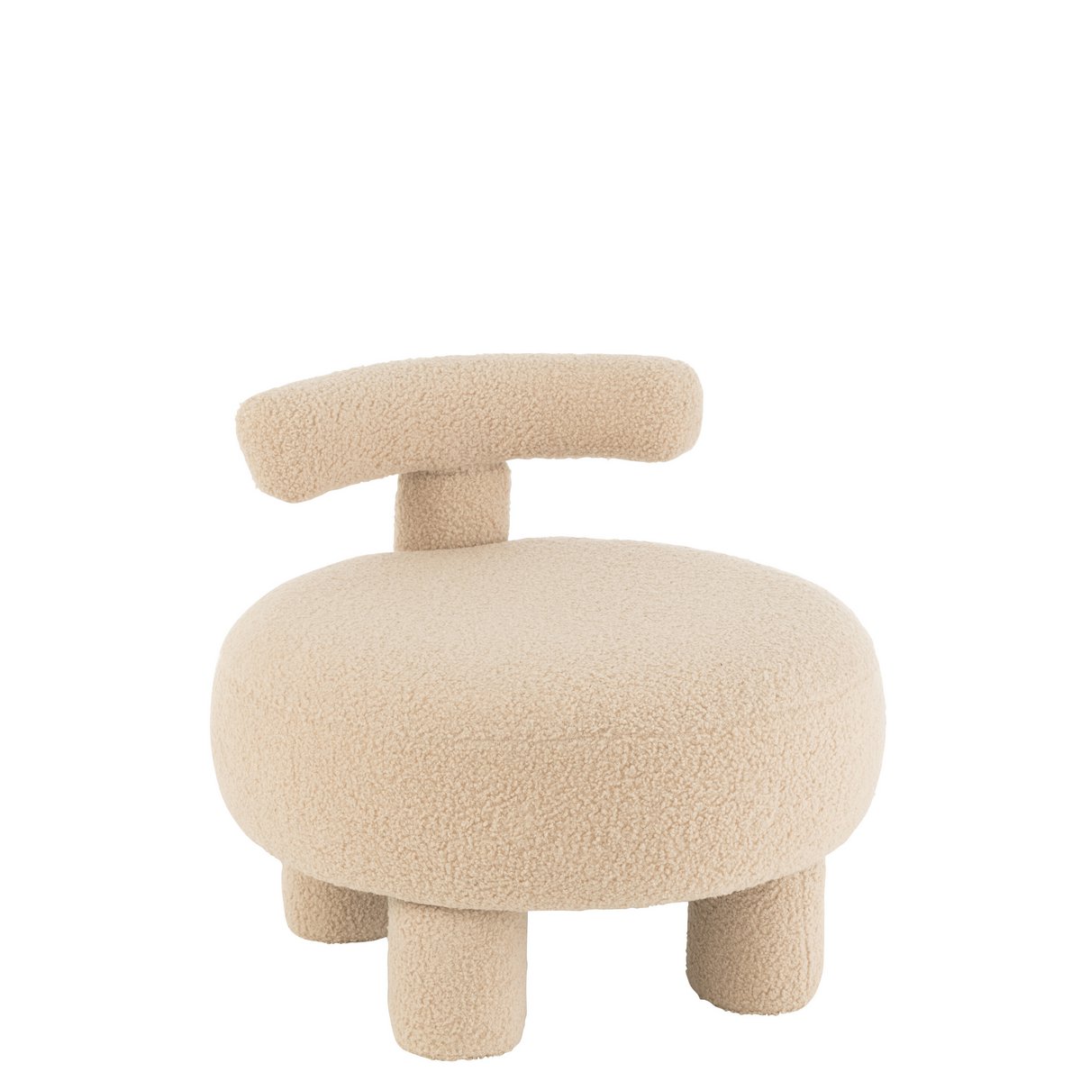 Tabouret J-Line beige avec des accessoires de décoration