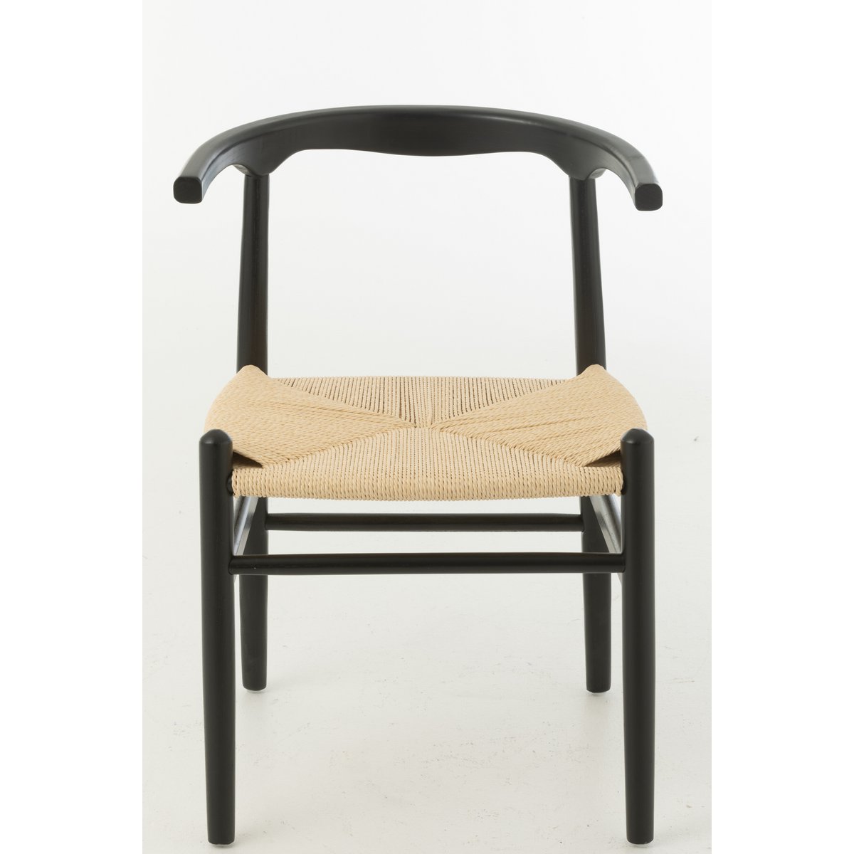 Détail de la texture de la corde noire de la chaise Ton