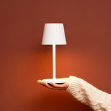 Lampe à poser rechargeable James en aluminium blanc
