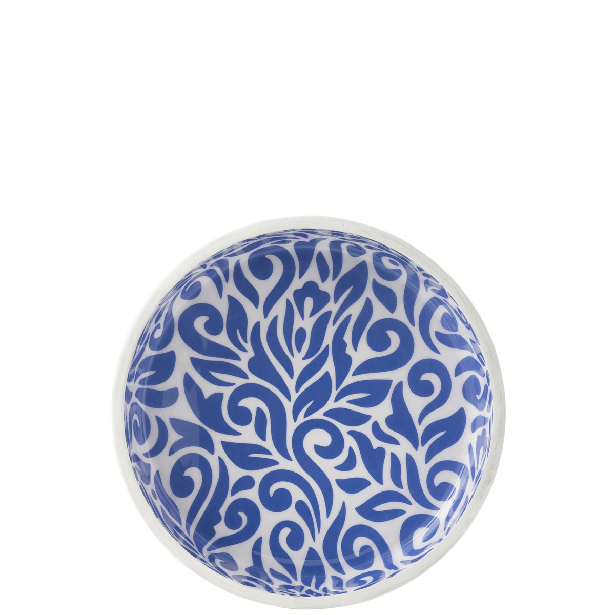 Saladier Fleurs Manguier Bleu/Blanc - angle supérieur montrant le diamètre