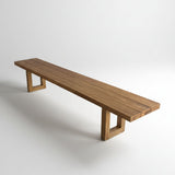 Banc avec pied carré - naturel - 220
