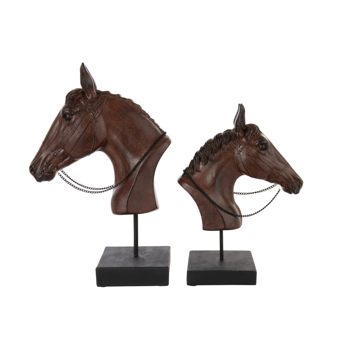 Détail de la sculpture Tête de Cheval J-Line, finition soignée