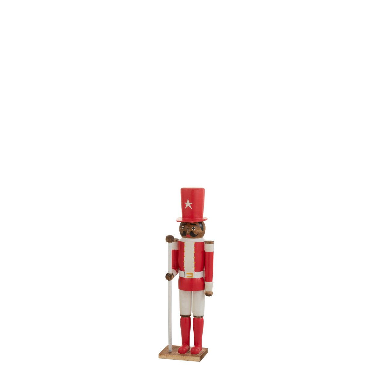 Casse-Noisette Bois Rouge Moyen J-Line - Décoration festive en bois