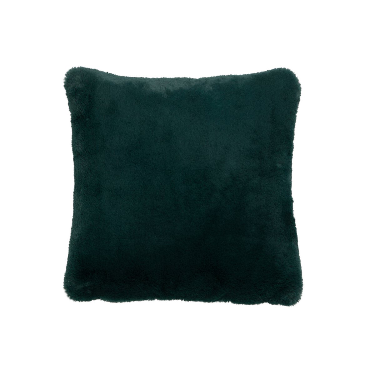 Coussin J-Line en polyester, détail de texture et couleur vert foncé