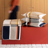 Plaid jacquard recyclé Gioia Marine 140 x 185