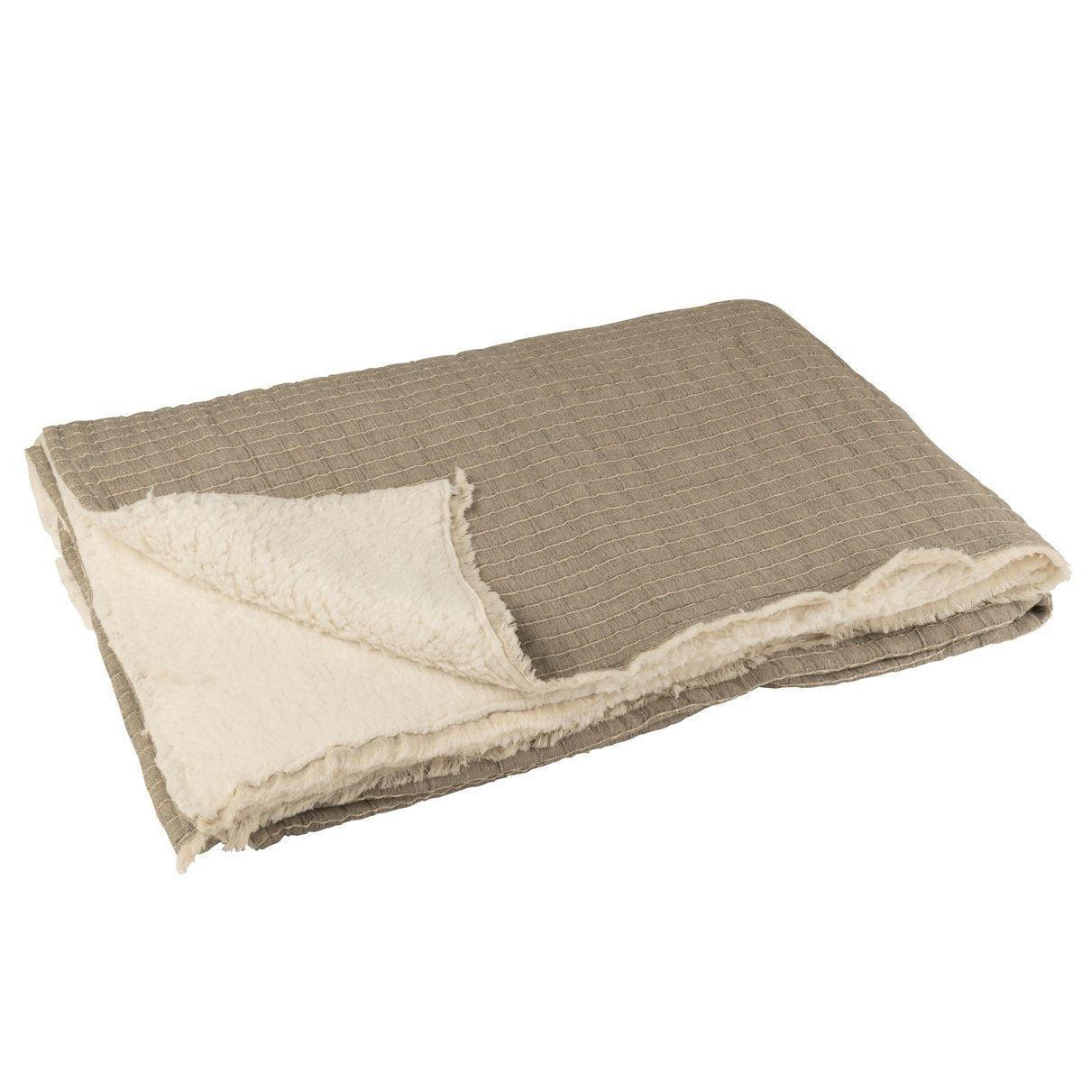 Détail des coutures du plaid J-Line en coton/polyester gris