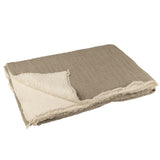 Détail des coutures du plaid J-Line en coton/polyester gris