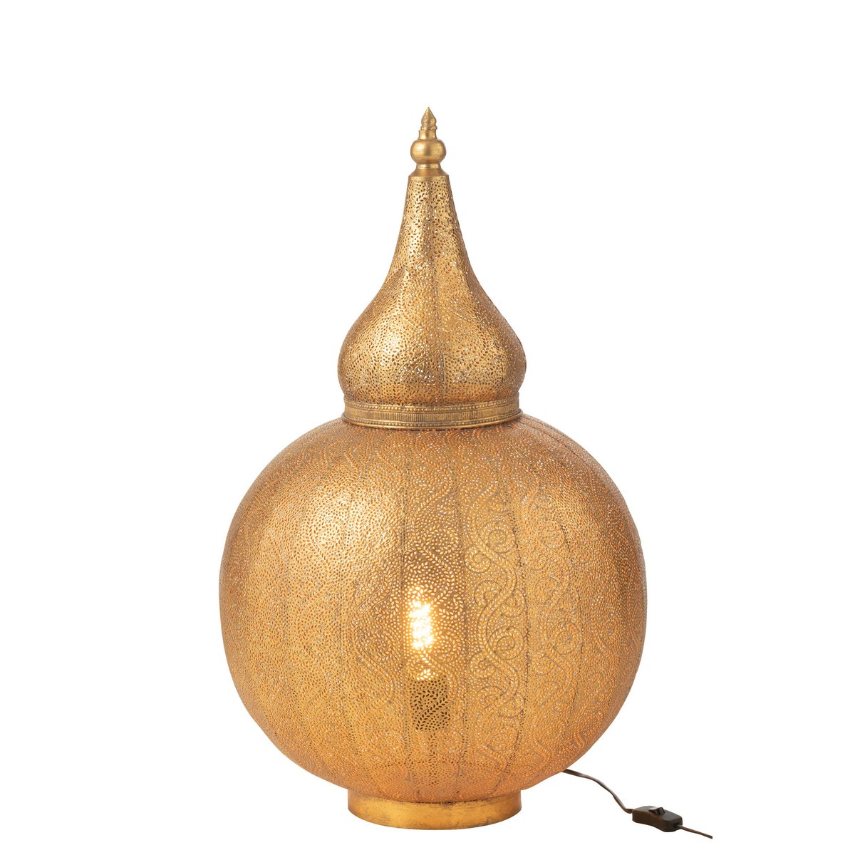 Détail du métal doré de la lampe J-Line Aladin