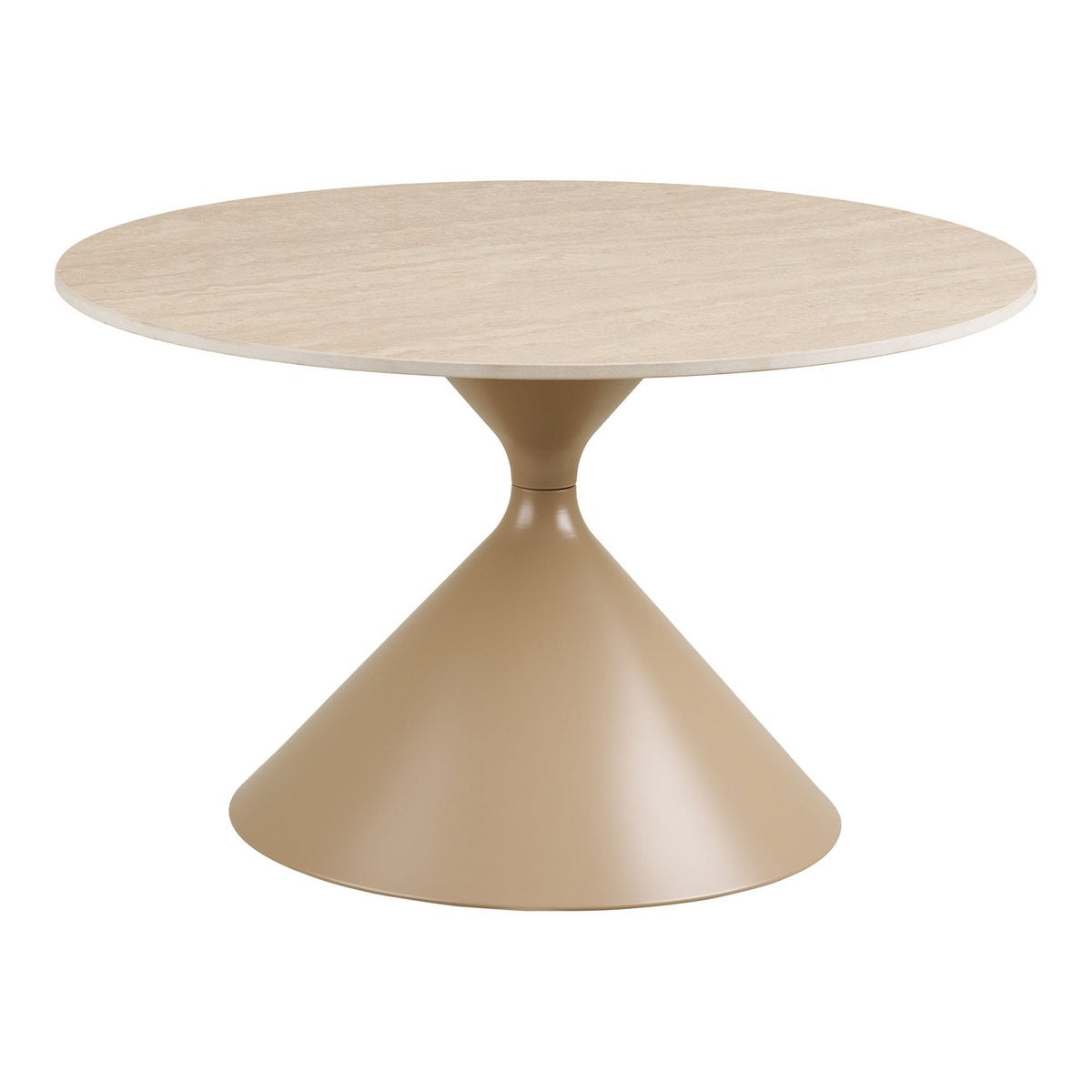 Table basse Annecy avec plateau en céramique et acier, vue de face