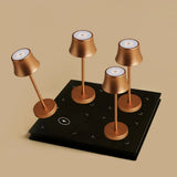 Lot de 4 lampes de table rechargeables en cuivre avec station de recharge