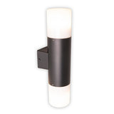 Lampe murale extérieure "torcia" 32 cm de haut en métal et plastique en noir, E27