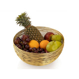 Panier de fruits 4 parties Ø 30 cm h 13 cm Bol de panier à pain métal autour de la structure de fil en argent ou en orce en or