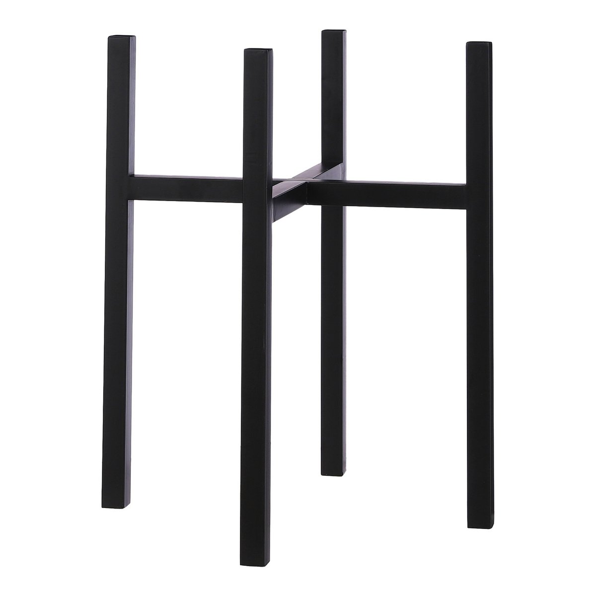 Support pour plantes Ascot Noir en métal, design élégant et moderne.