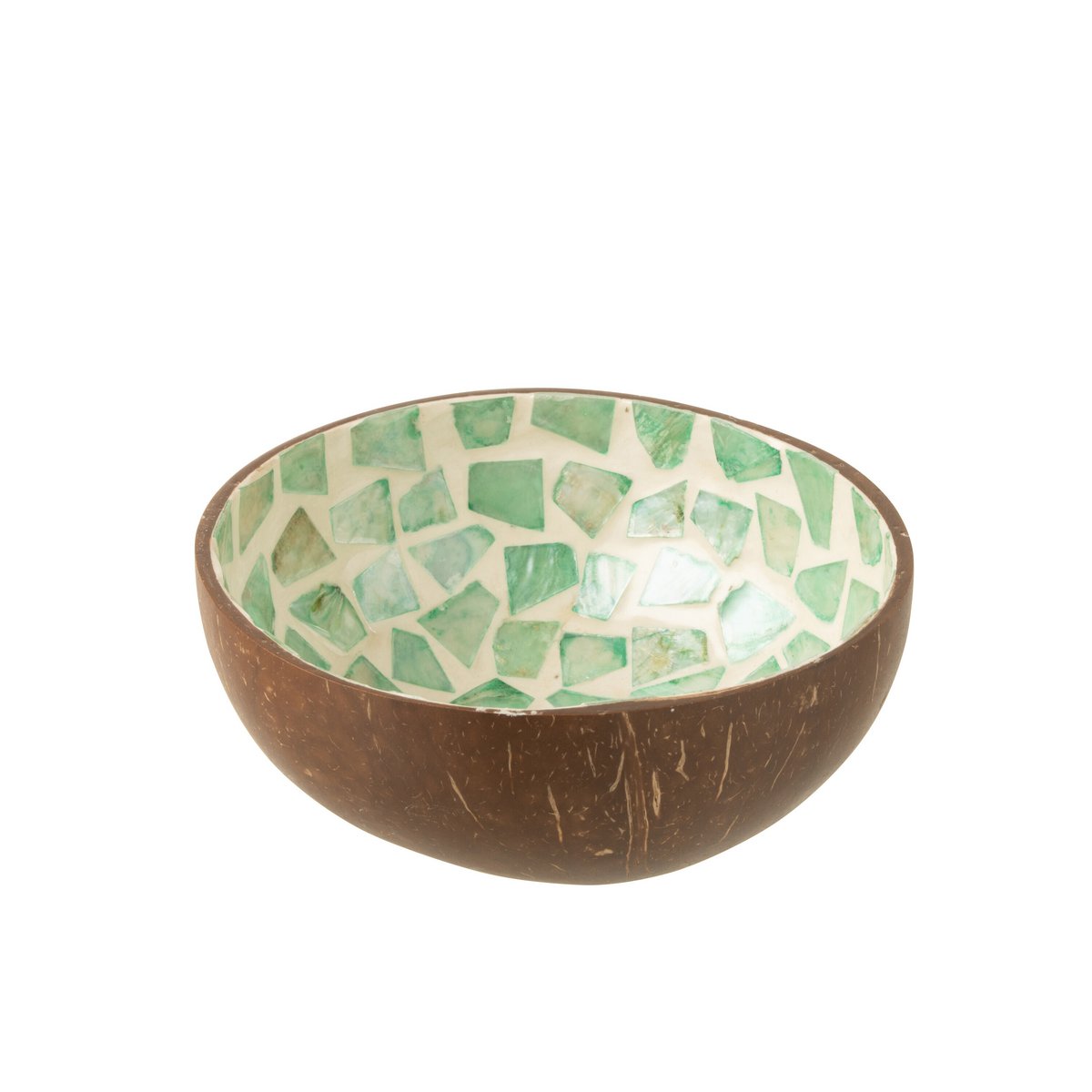 Bol Coco Mosaïque J-Line avec coquillage vert, élégant et naturel