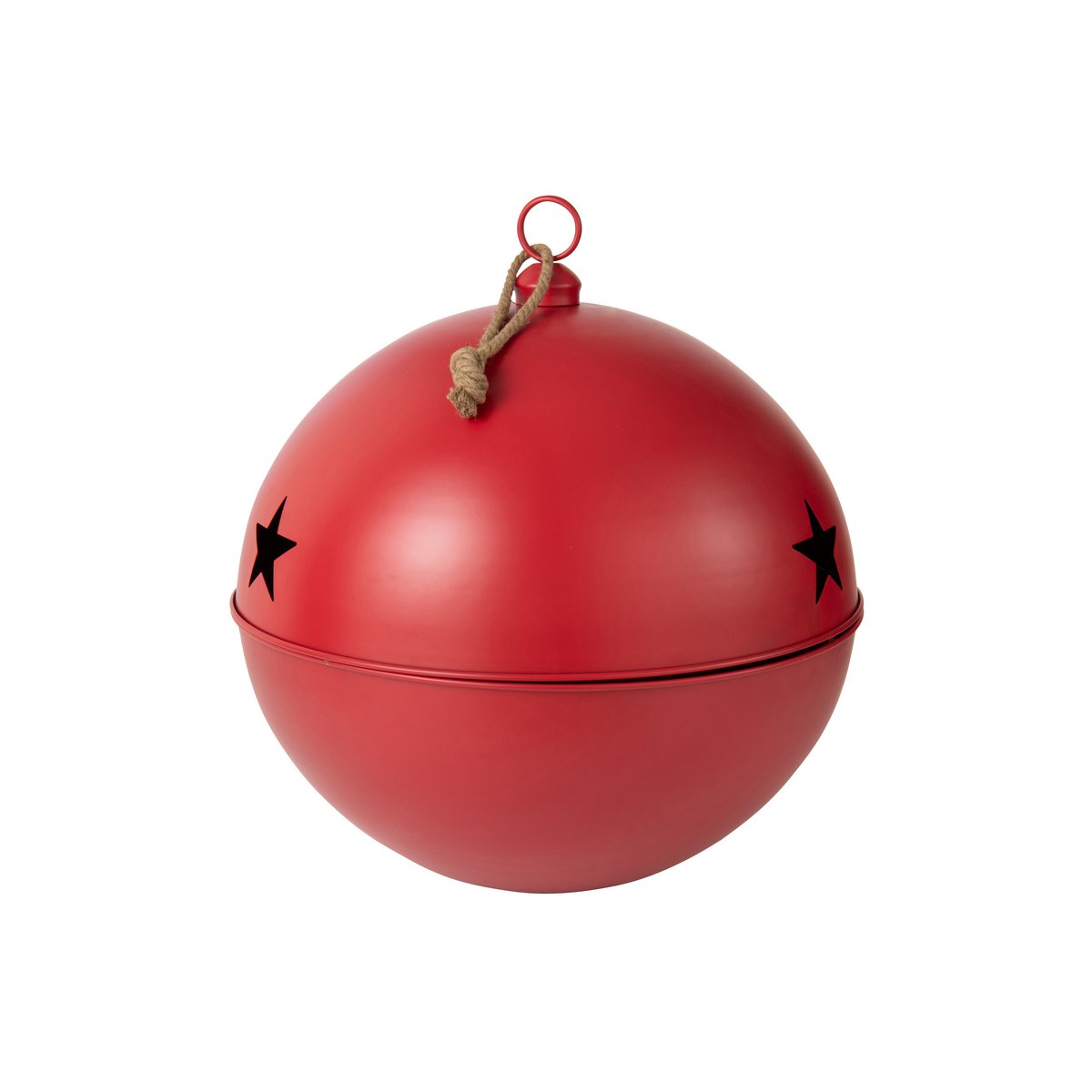 Boule de Noël J-Line Clear Ball rouge en métal, vue de face